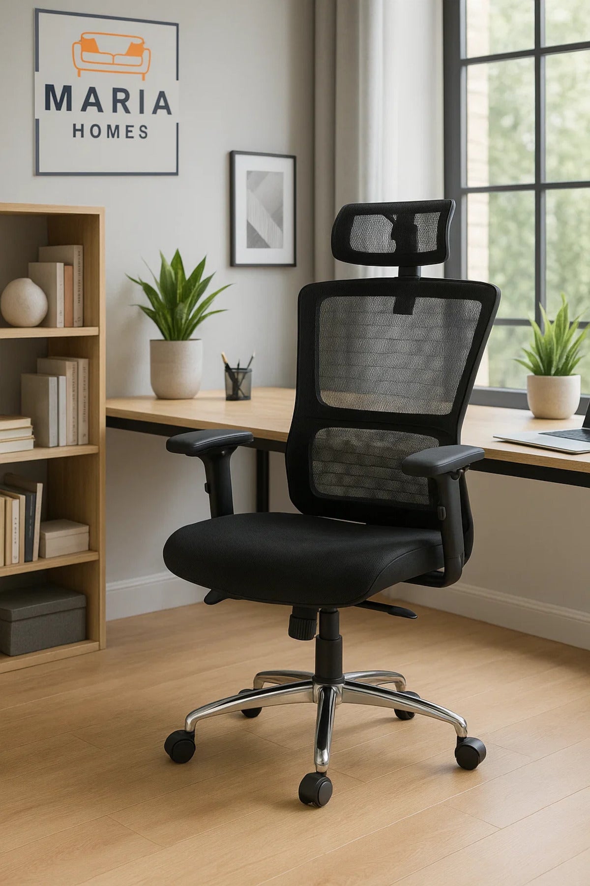 Premium Black Mesh Ergonomic Office Chair With Headrest And 4d Armrests Ð Adjustable Comfort