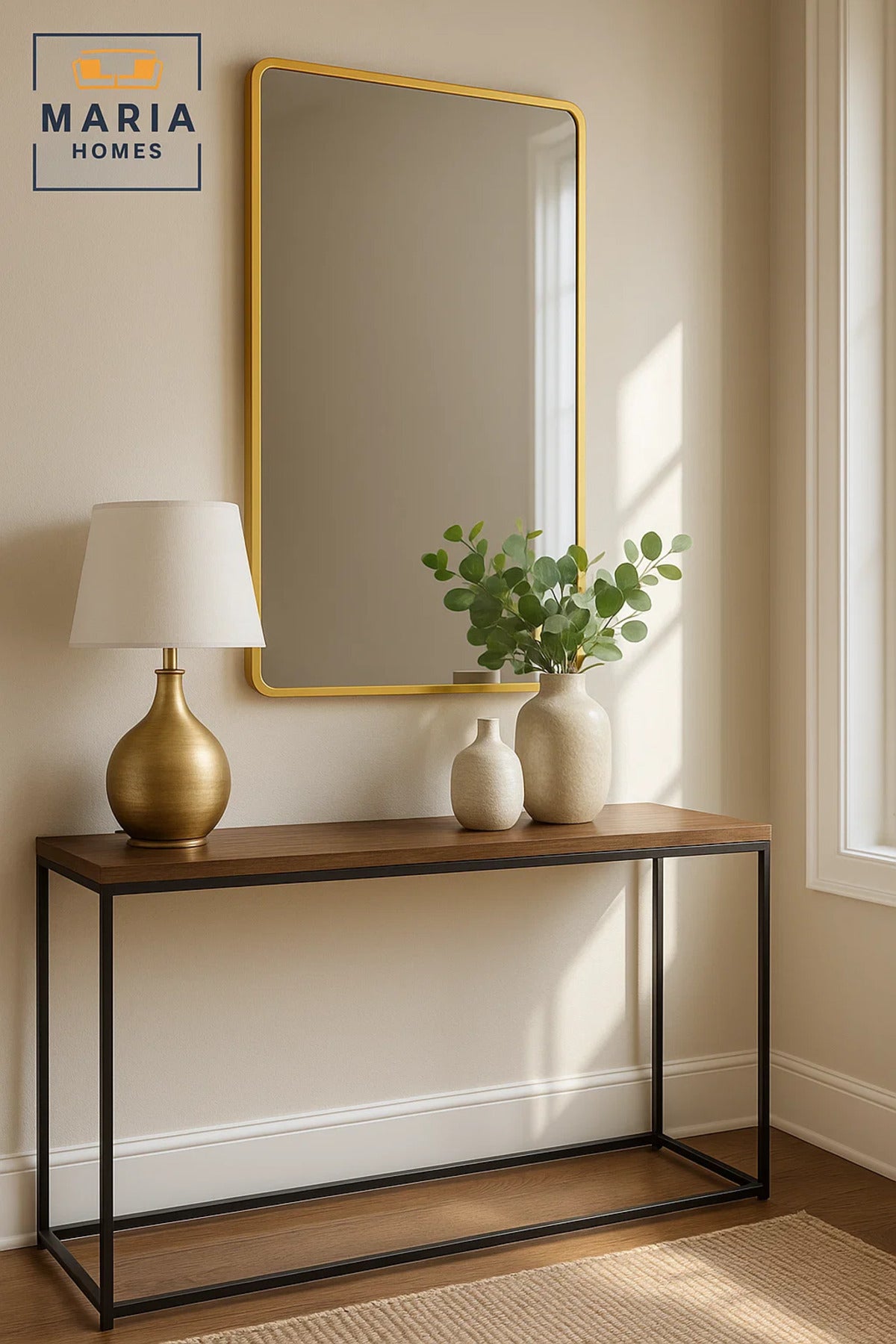 Luxury Gold Wall Mirror for Bathroom, Bedroom, Living Room, Dressing & Home D≈Ωcor √ê 100_60 cm