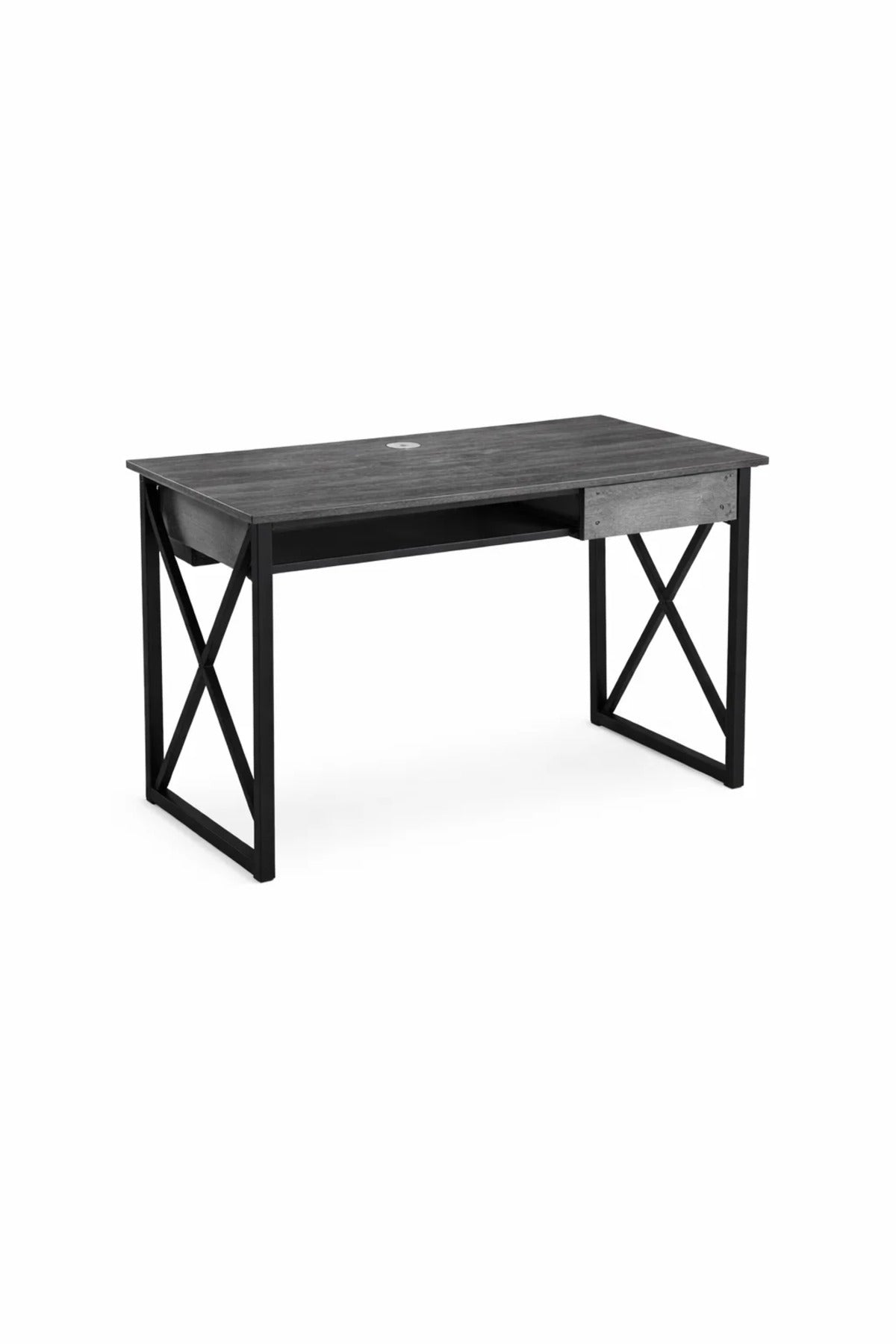 Modern Grey Office Desk with Metal Frame 100 _ 50 75 cm modern grey office