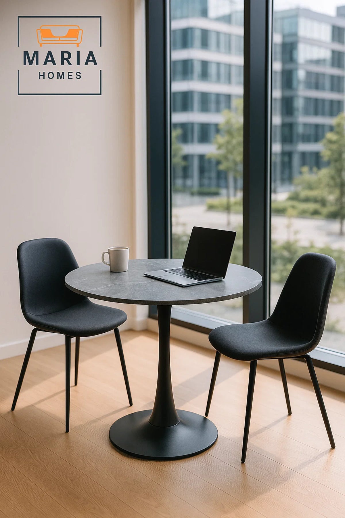 Round Grey Marble Dining Table √ê Modern Caf≈Ω, Restaurant, Office & Home Metal Furniture 80_80