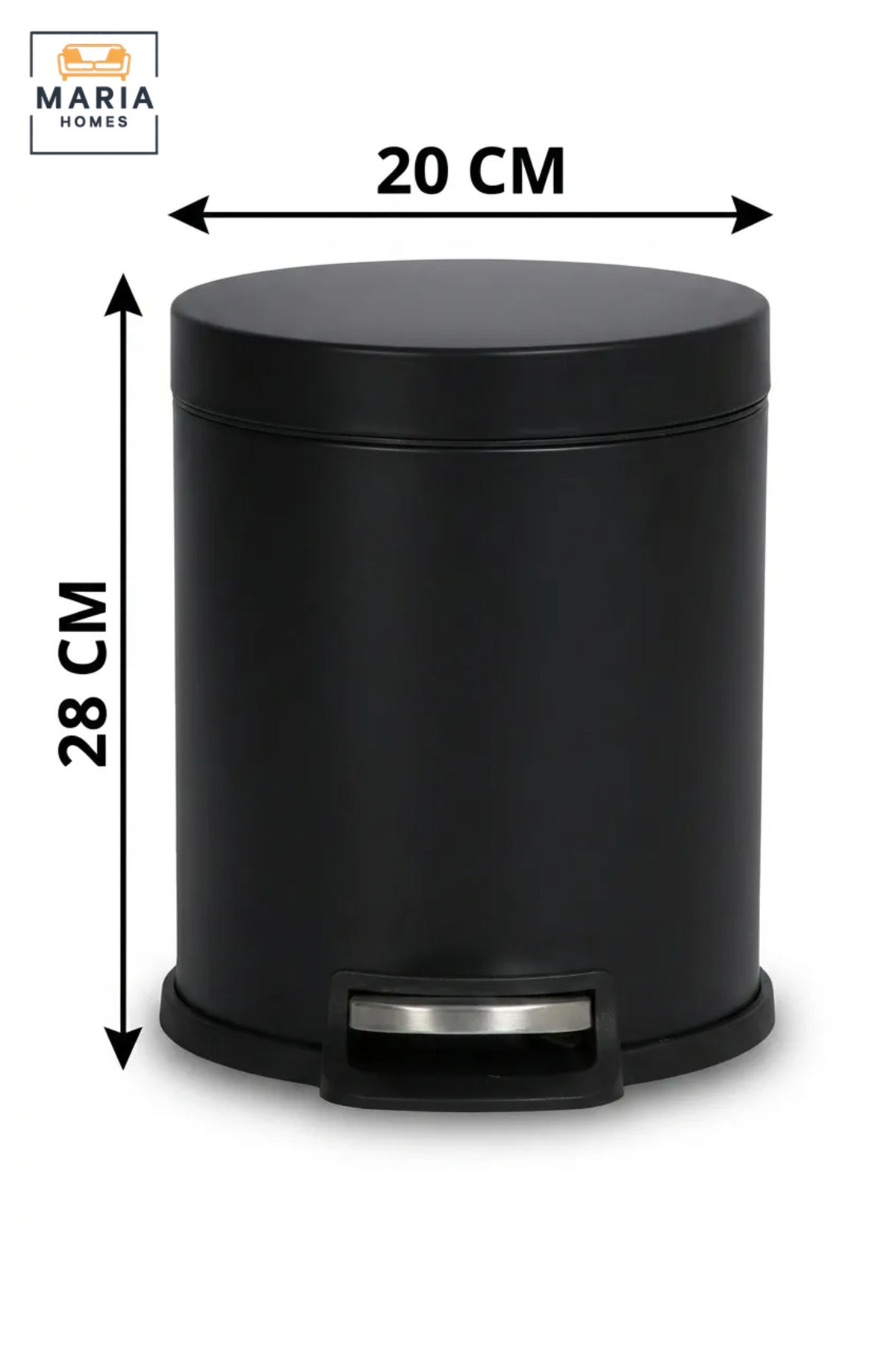 Compact Round Pedal Trash Bin with Lid, Small Hands-Free Waste Container for Bathroom, Bedroom, Office, Vanity Area and Compact Spaces