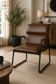 Modern Upholstered Visitor Chair with Padded Seat, High Backrest & Armrests | Contemporary Guest Chair for Office, Meeting Room, Reception & Lounge