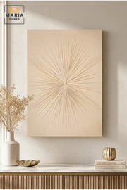 Beige Abstract Burst Textured Wall Art √ê Modern Relief Decorative Panel