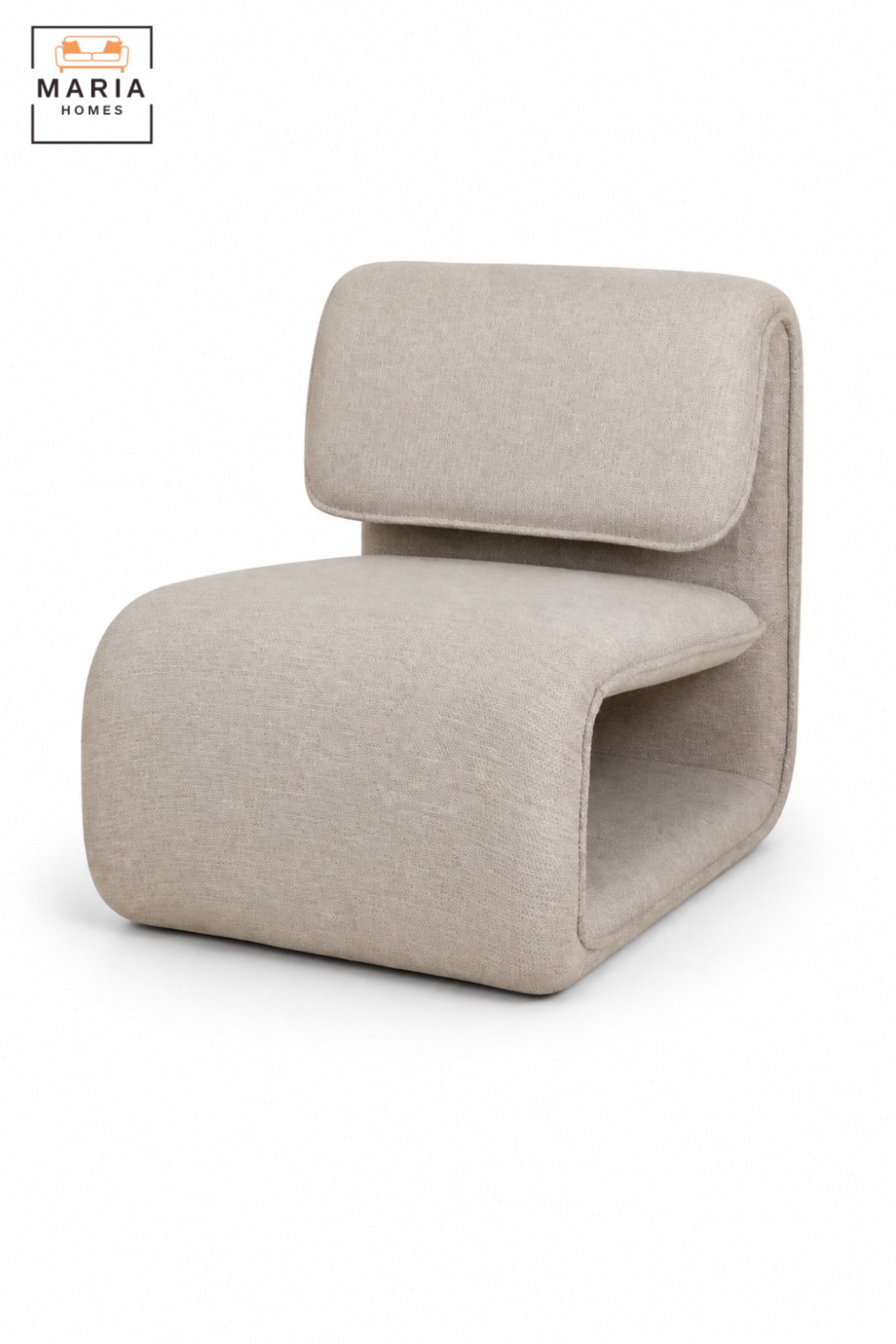 Modern Upholstered Accent Chair with Curved Sled Base & Padded Backrest | Contemporary Lounge Chair for Living Room, Bedroom, Office & Reception