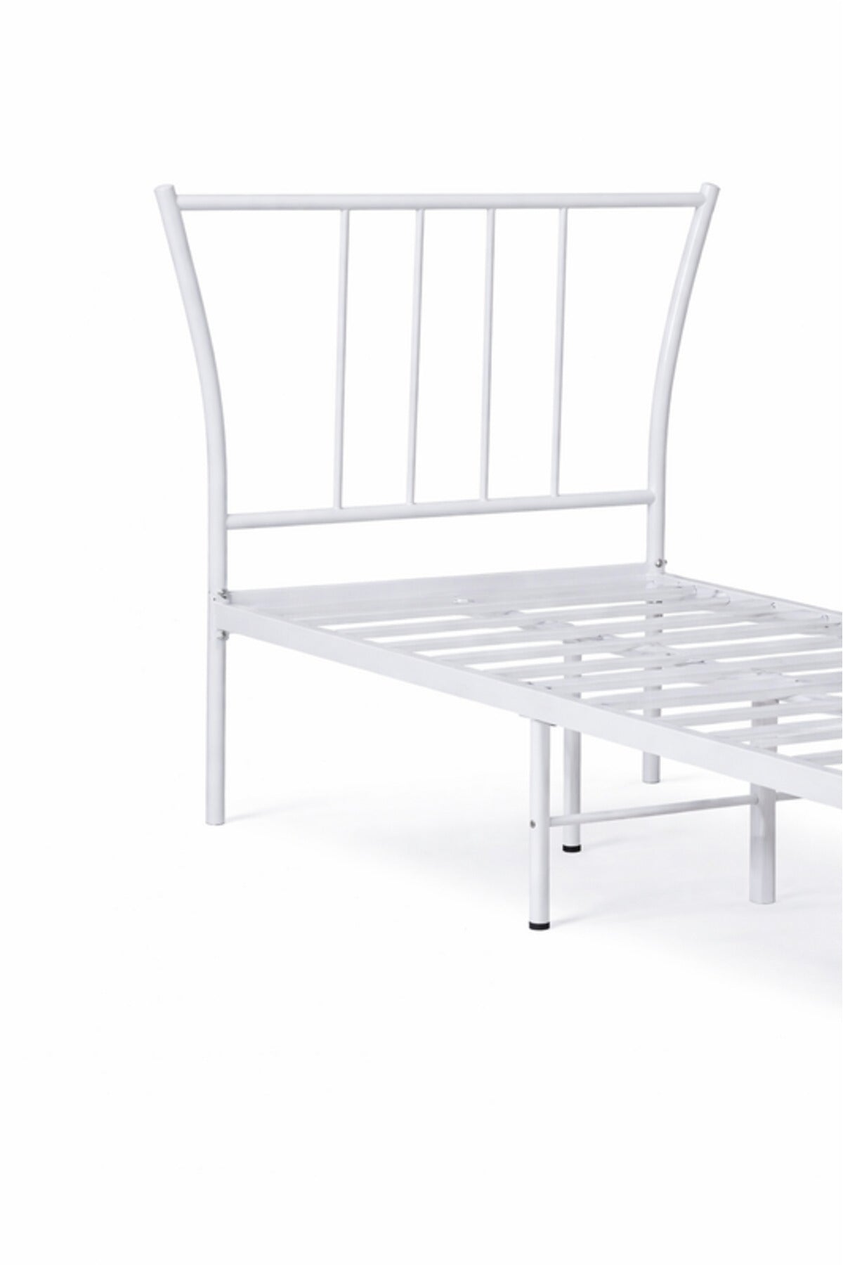 White Metal Bed Frame with Modern Headboard white metal bed / Base