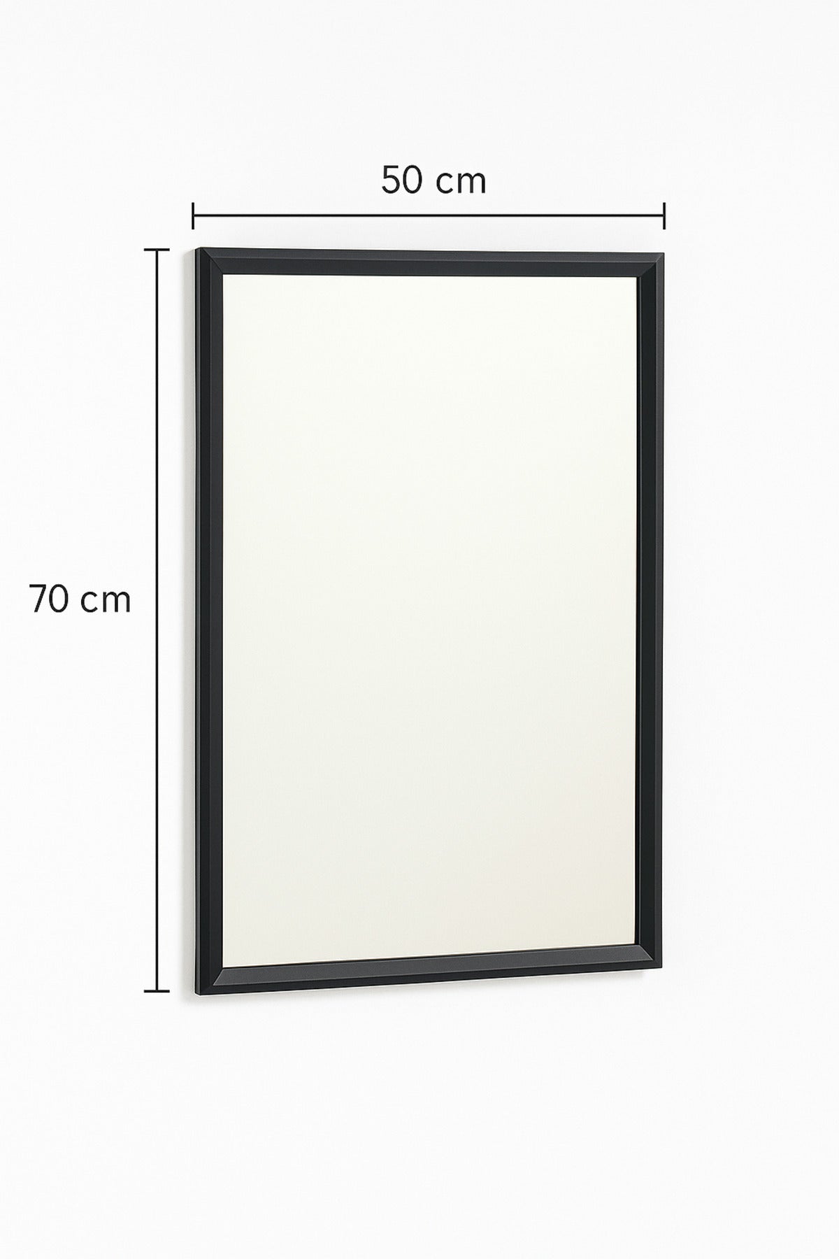 Rectangular Wall Mirror with Black Frame Ð 70_50 cm Modern Decorative Mirror for Home & Office