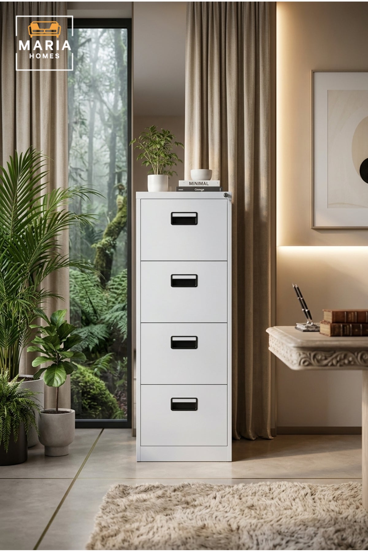 4-Drawer Vertical Filing Cabinet Ð Lockable Metal Office File Storage Cabinet