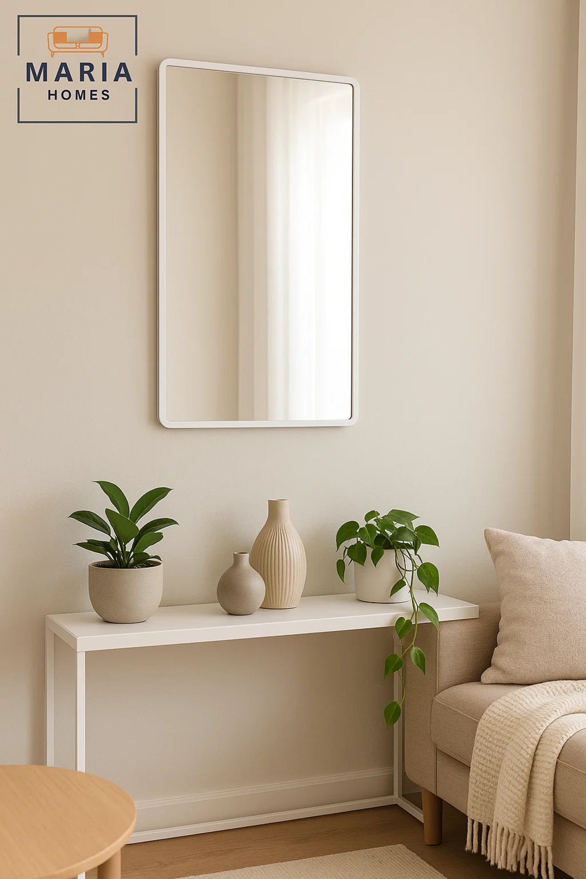 Elegant White Wall Mirror for Bathroom Bedroom Living Room Dressing & Home D≈Ωcor √ê 100_60 cm
