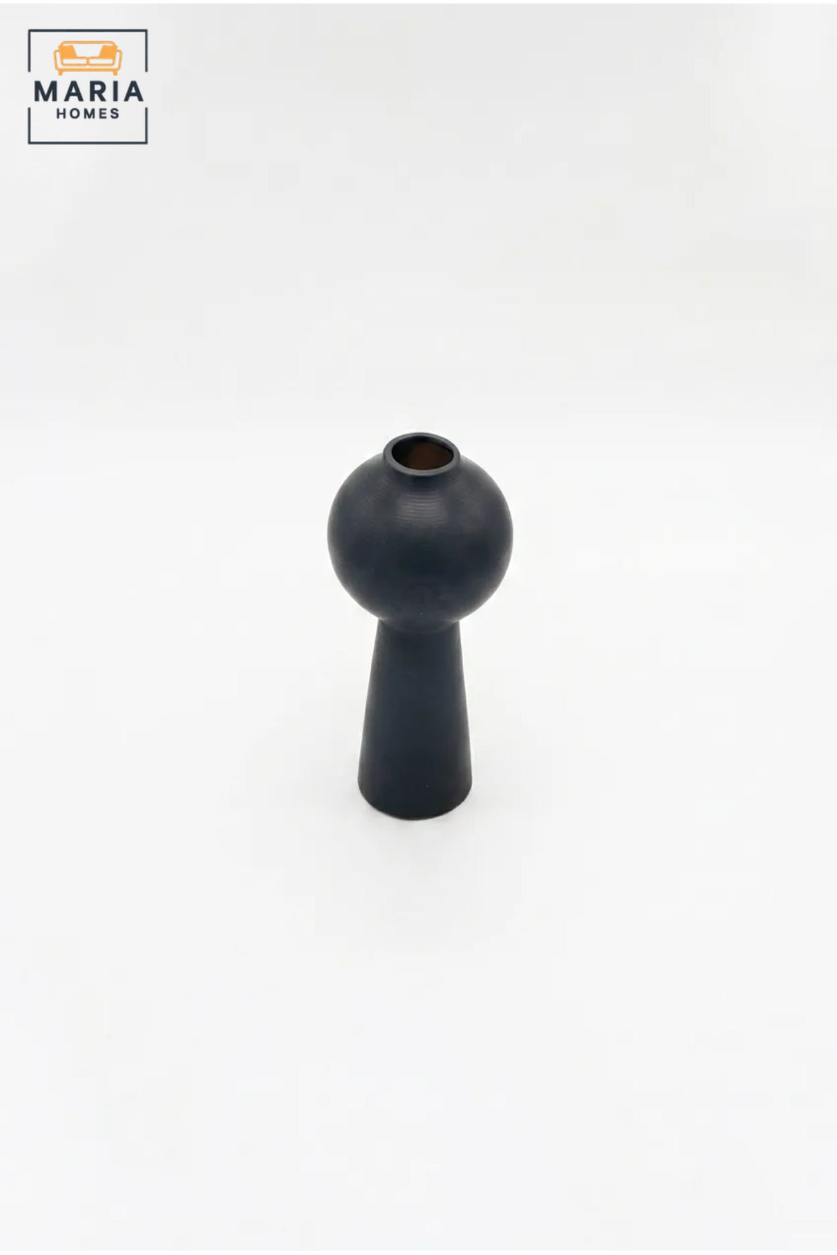 Modern Decorative Flower Vase with Sculptural Round Top, Tapered Base and Textured Finish for Living Room, Bedroom, Office, Shelf and Console Décor