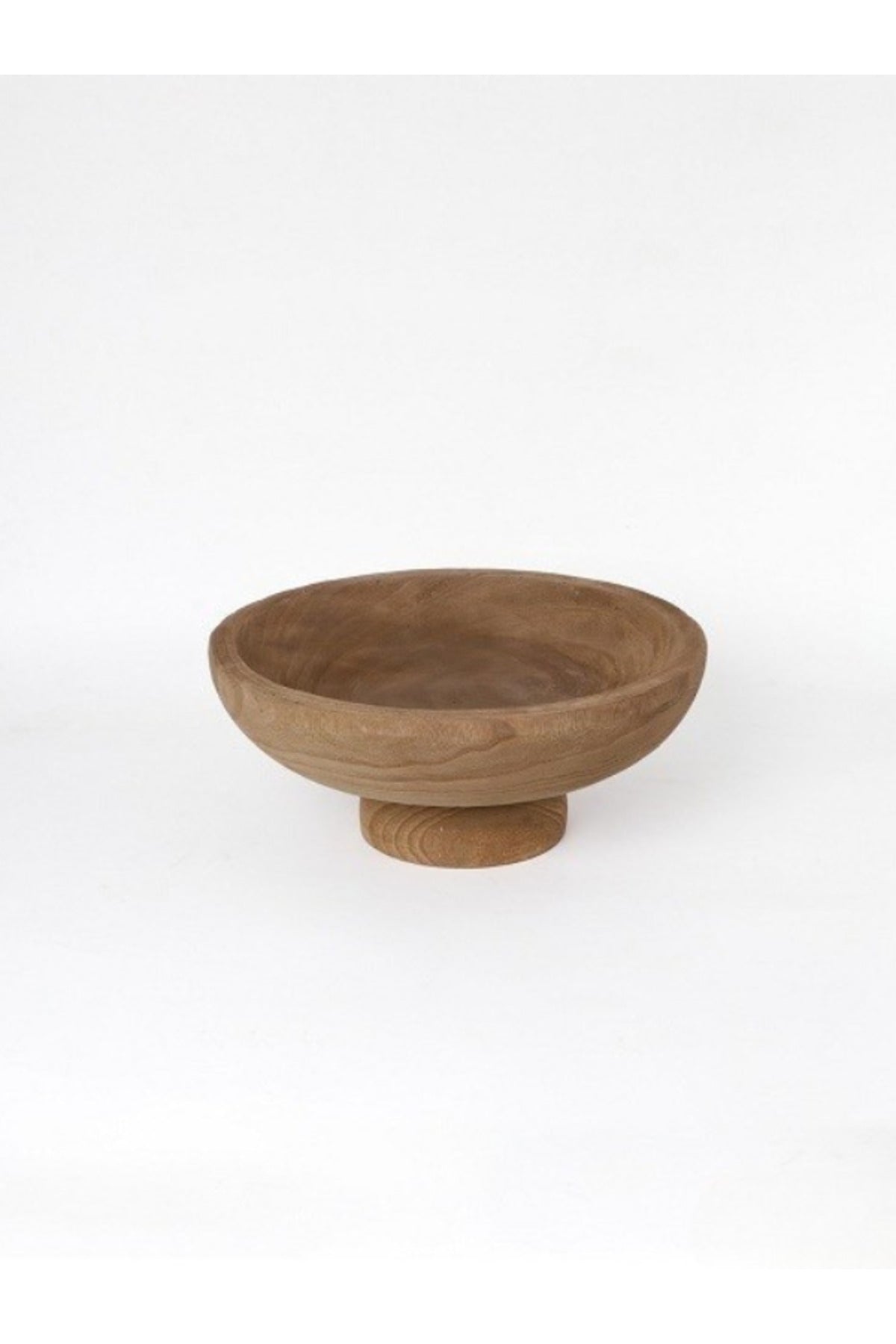 Walnut Wooden Decorative Bowl with Pedestal Base Ð Modern Centerpiece