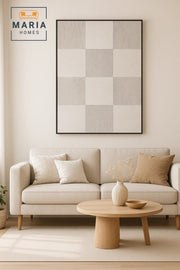 Modern Geometric Wall Art Ð Textured 3D Decorative Panel in Grey & White
