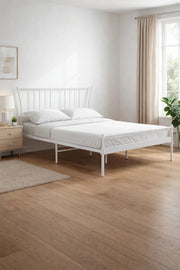 White Metal Bed Frame cm with Curved Headboard white metal bed / Base