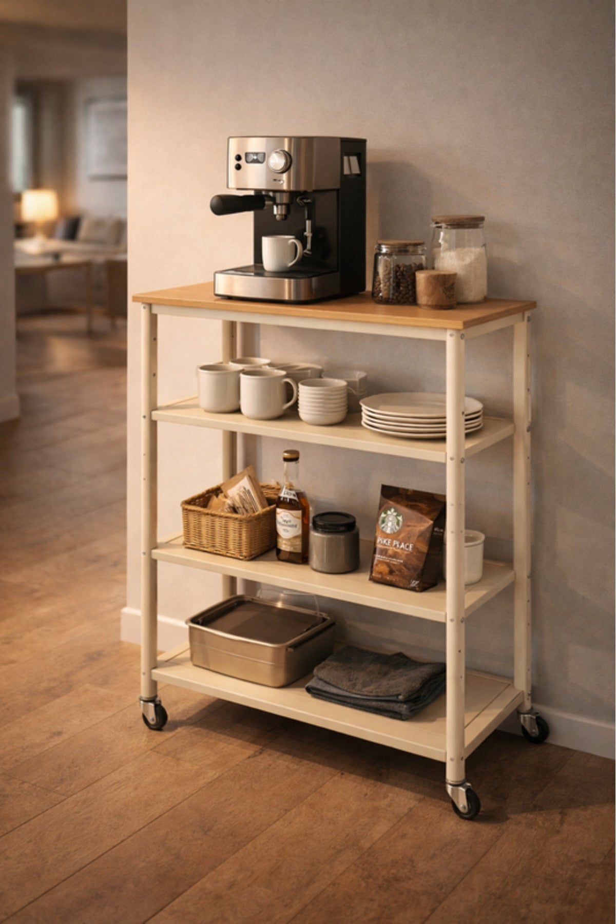 Multi-Layer Storage Shelf with Wheels 70_32_105 cm