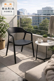 Black Plastic Chair with Armrests Ð Modern Indoor & Outdoor Seating Chair