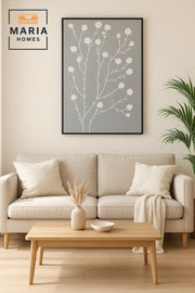Modern 3D Wall Art Ð Grey Floral Decorative Panel with Raised Flower Design 120_80 cm