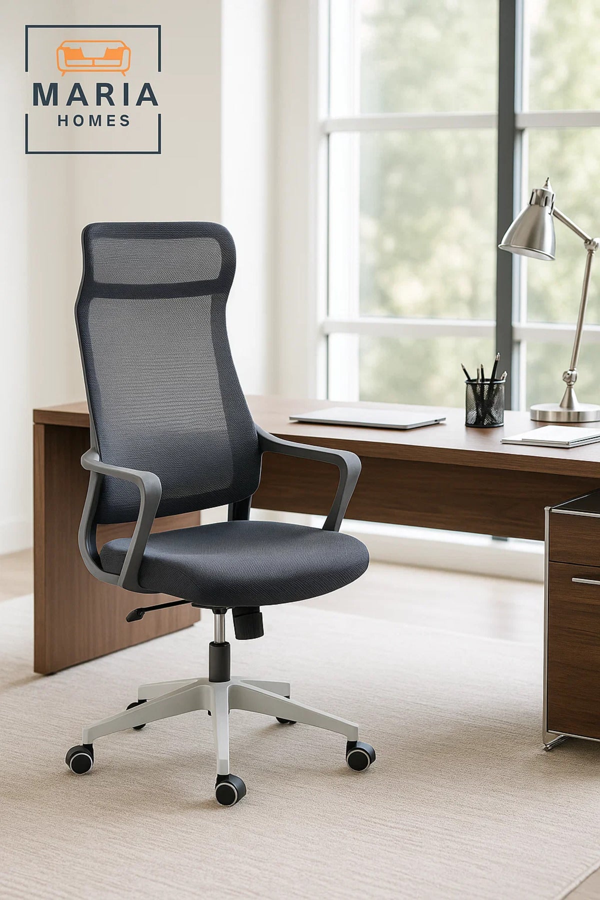 Ergonomic Office Chair with High Mesh Back √ê Swivel, Adjustable Height & Comfortable Design