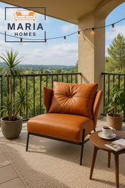 Contemporary Lounge Chair with PU Leather Upholstery