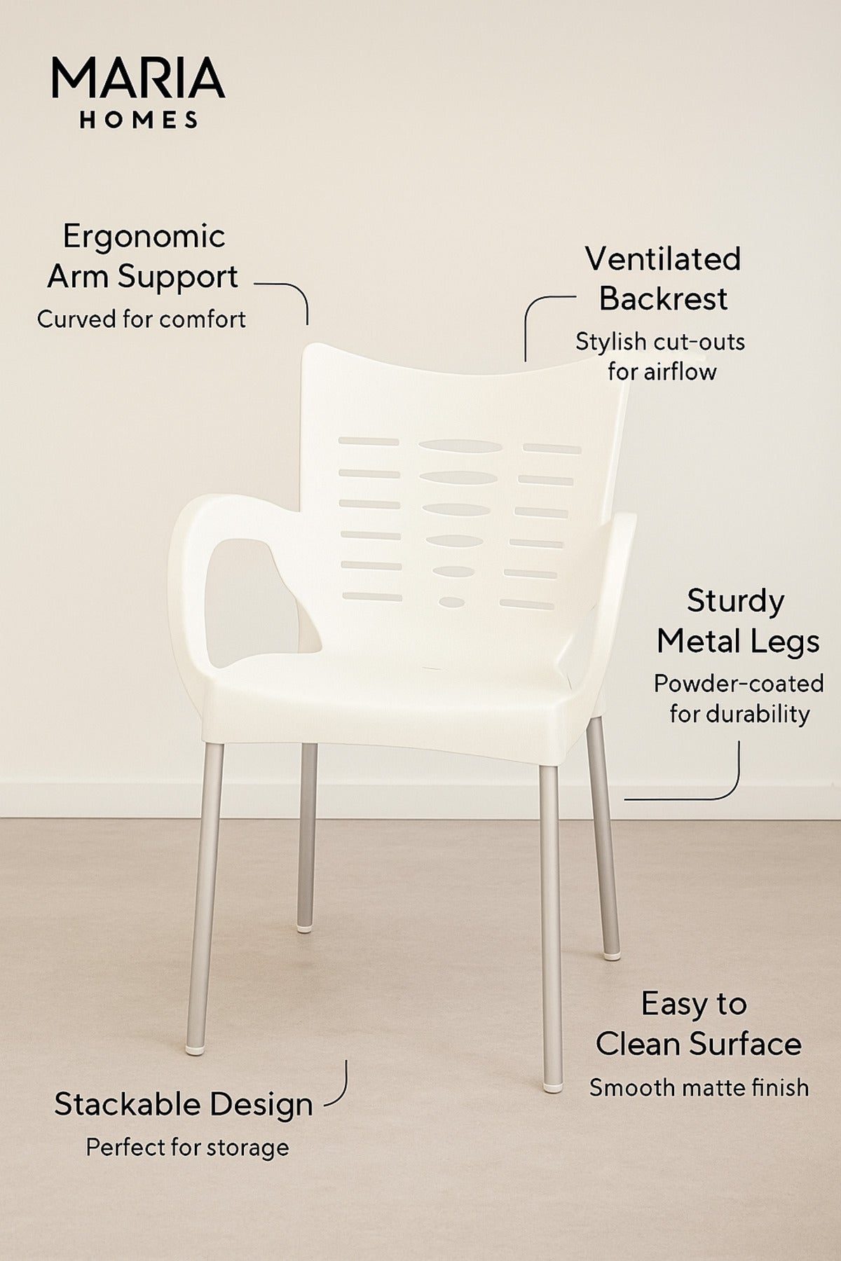 White Plastic Outdoor Armchair Ð Modern Garden, Patio & Balcony Chair