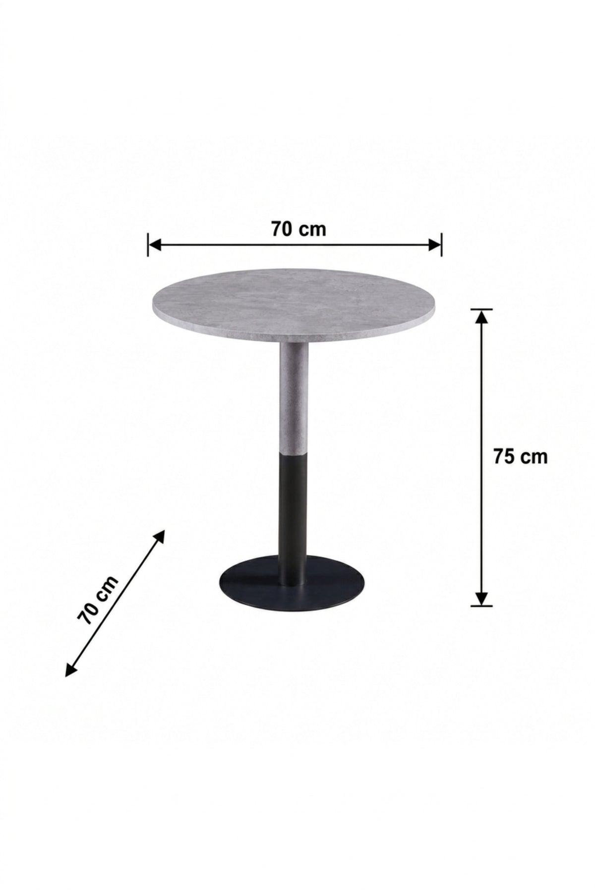 Modern Round Caf≈Ω Table with Marble-Look Top and Metal Pedestal Base