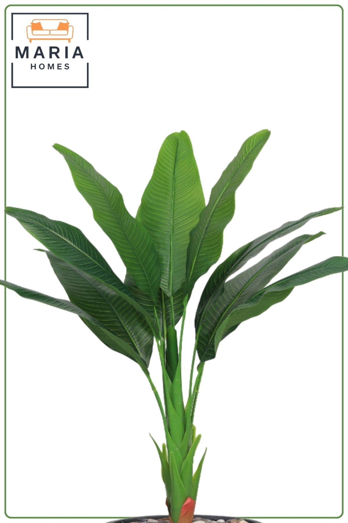 125 cm Artificial Bird of Paradise Plant with Square Gray Fiber Pot – Tropical Indoor Decor