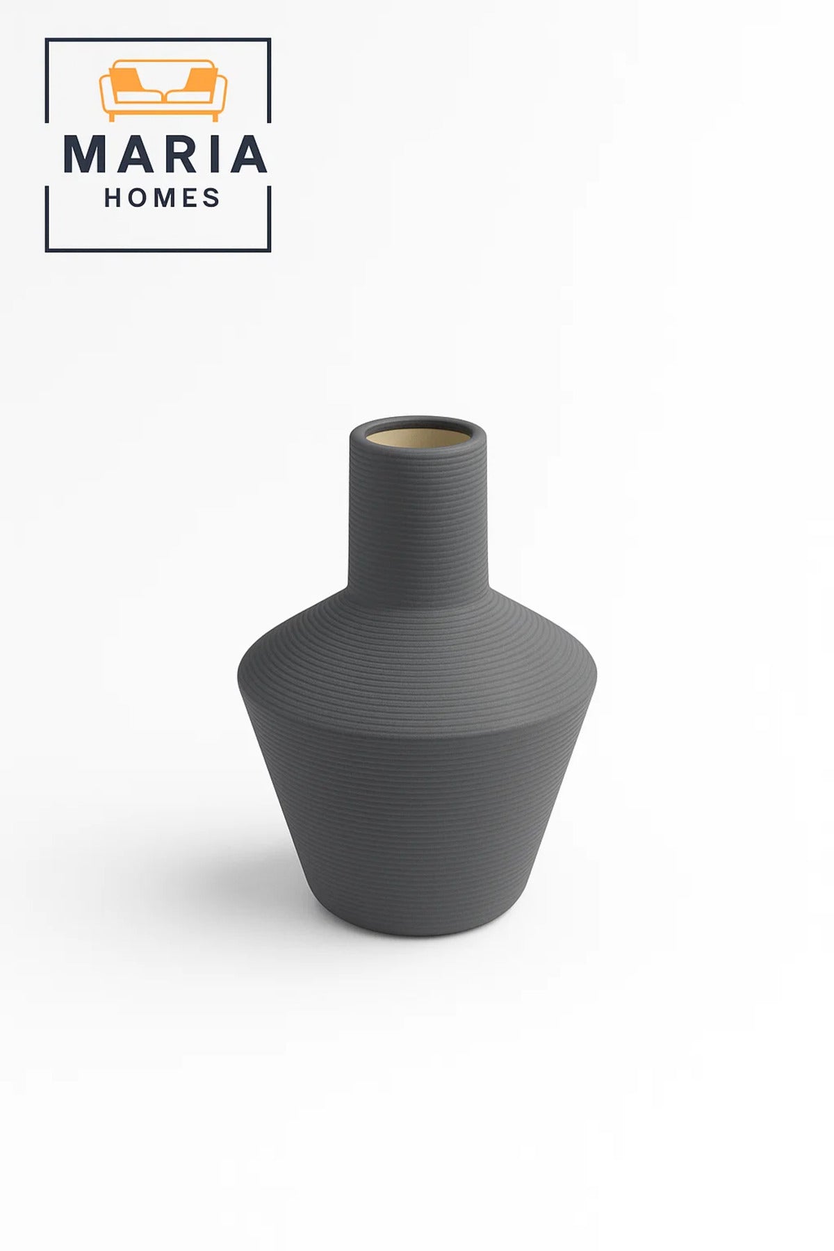 Modern Grey Decorative Vase Ð Textured Ceramic Table Vase for Home & Office DŽcor