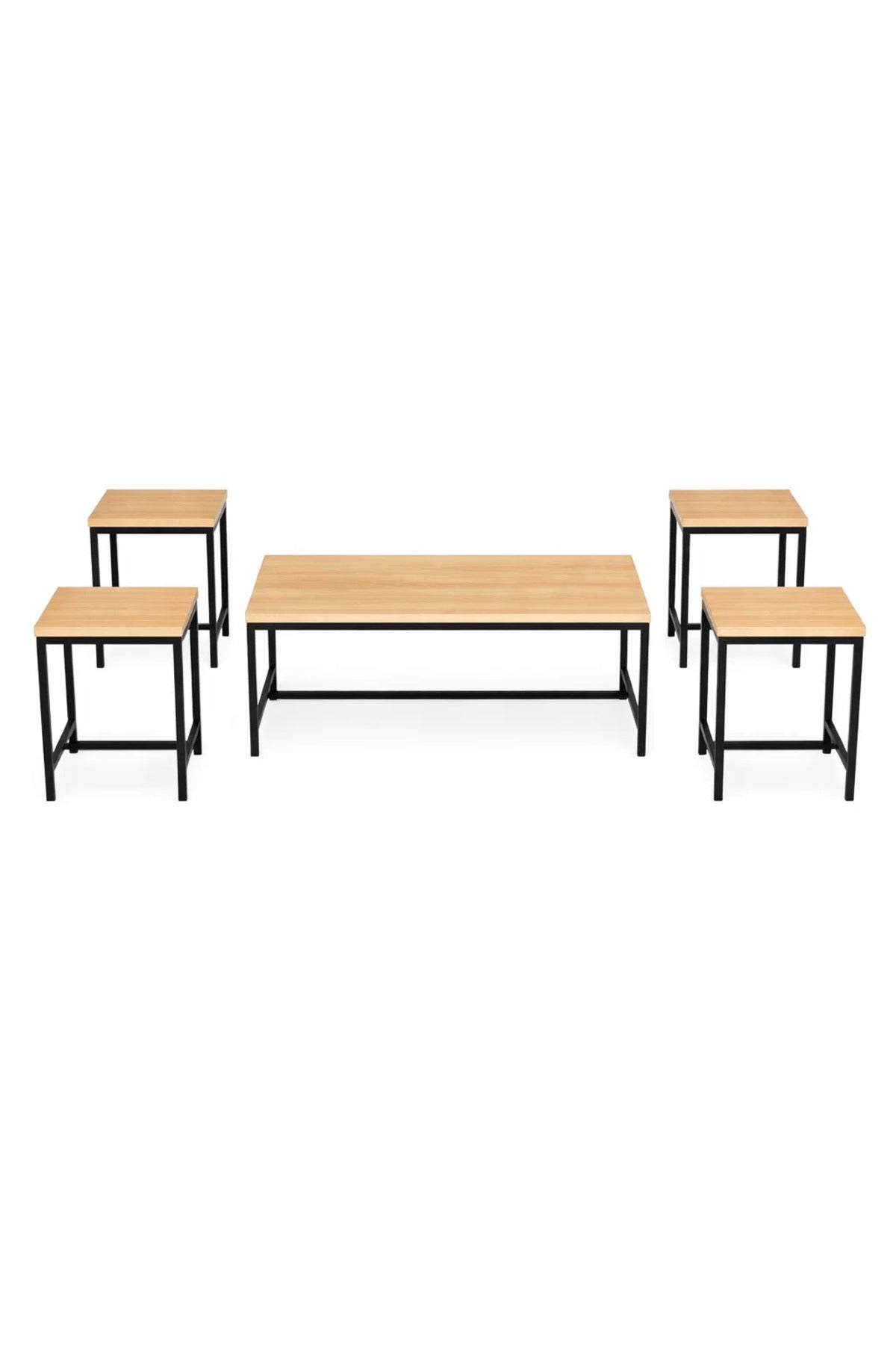 Modern Wood Coffee Table Set with 4 Side Tables modern wood coffee Center