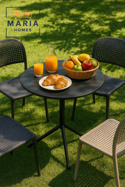 Round Black Tripod CafŽ Table with Slim Top