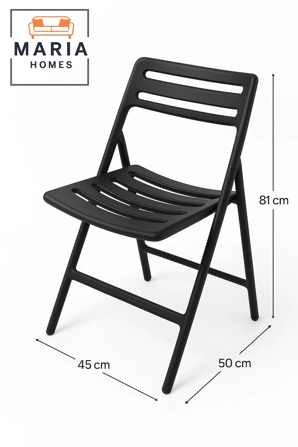 Black Folding Plastic Chair Ð Lightweight & Ventilated Design for Indoor and Outdoor Use