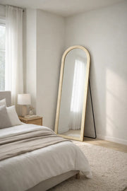 Arched Full Length Mirror White and Gold Frame 160x60cm Bedroom Decor