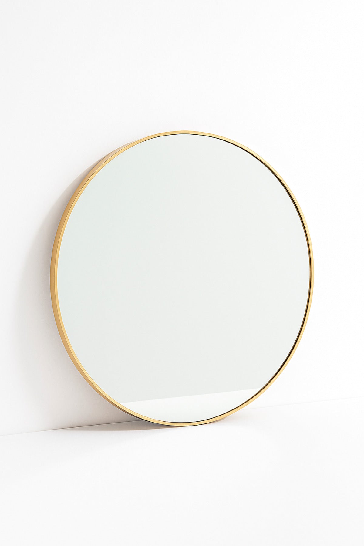 Round Wall Mirror with Gold Frame Ð 100 cm Modern Decorative Mirror for Living Room & Bedroom