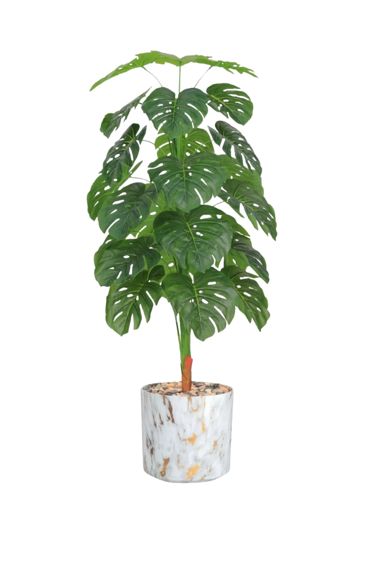135 cm Artificial Monstera Tree with Marble Design with Pot – Tropical Indoor Decorative Plant
