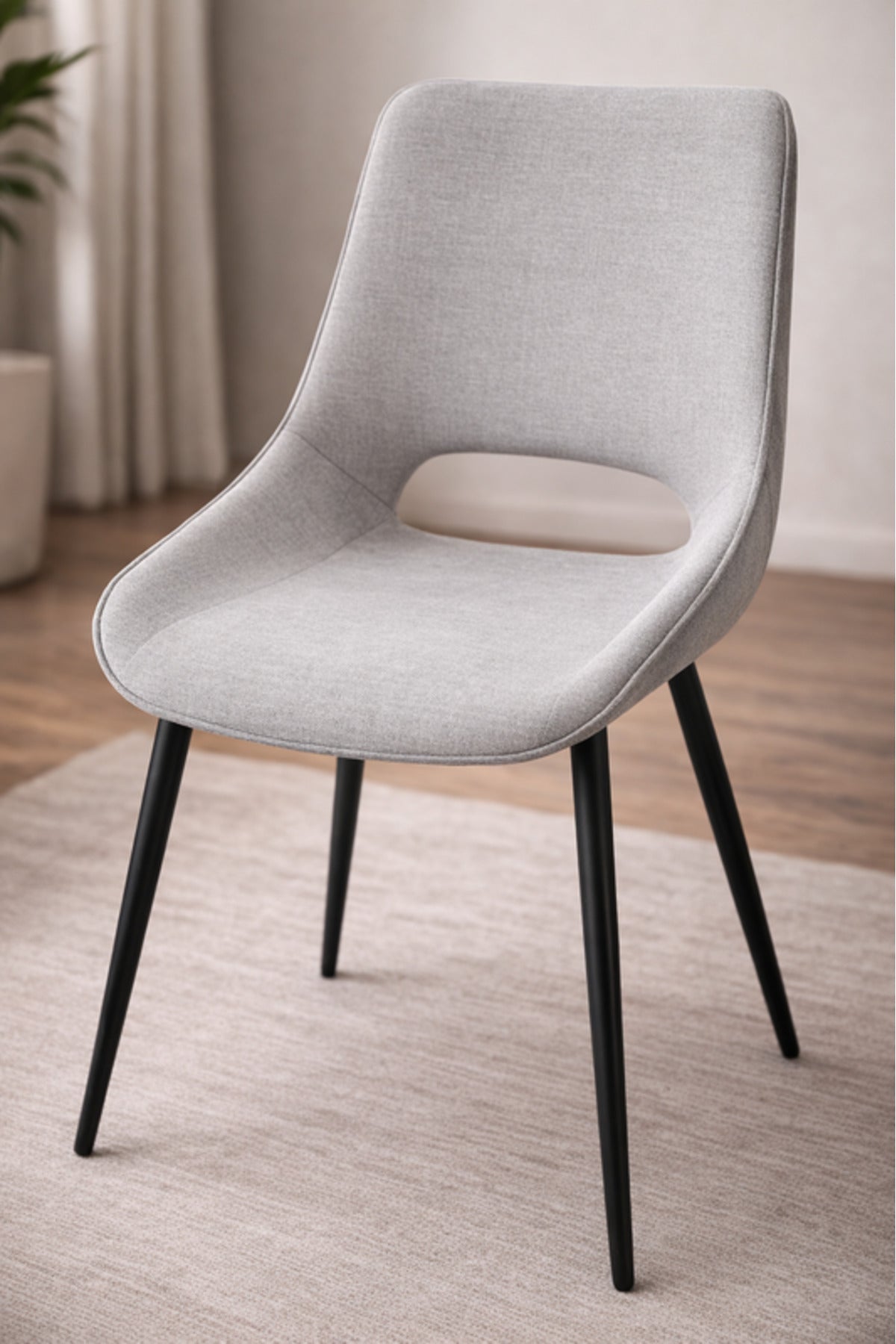 Light Grey Fabric Dining Chair 87x49x46cm Modern light grey fabric Kitchen