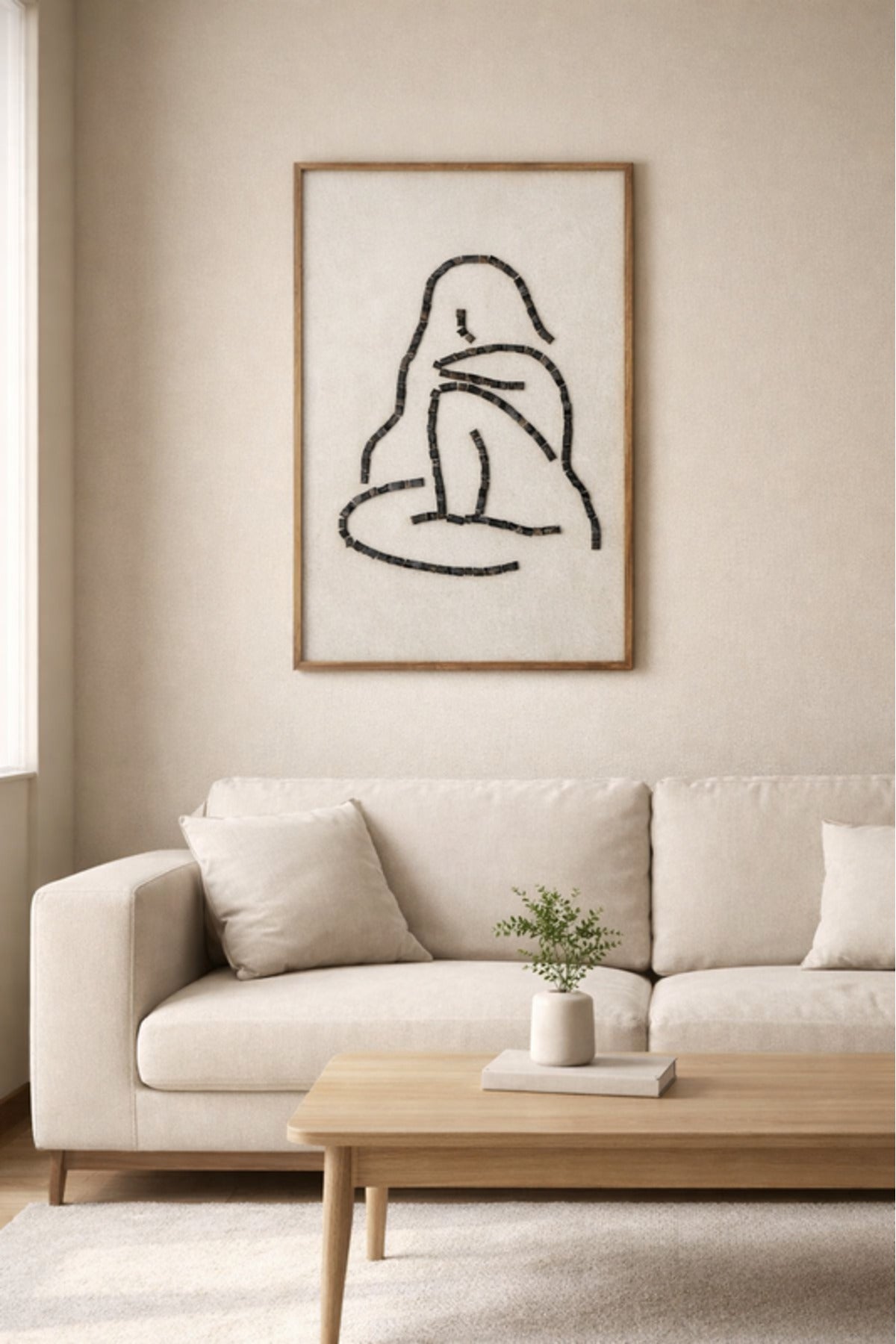 Abstract Wooden Figure Wall Art Decor 80x120cm Modern Decorative Panel abstract wooden