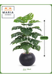 Artificial Monstera Plant 105 cm Ð Decorative Indoor Plant Black with silver Pot