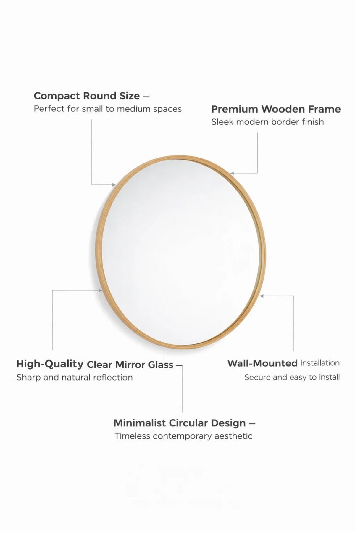 Elegant Round Wall Mirror with Slim Gold Frame for Modern Interiors