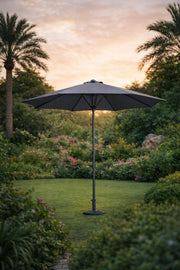 Premium Dark Grey Garden Umbrella 300cm with Crank Lift and Wind Vent for Patio and Poolside