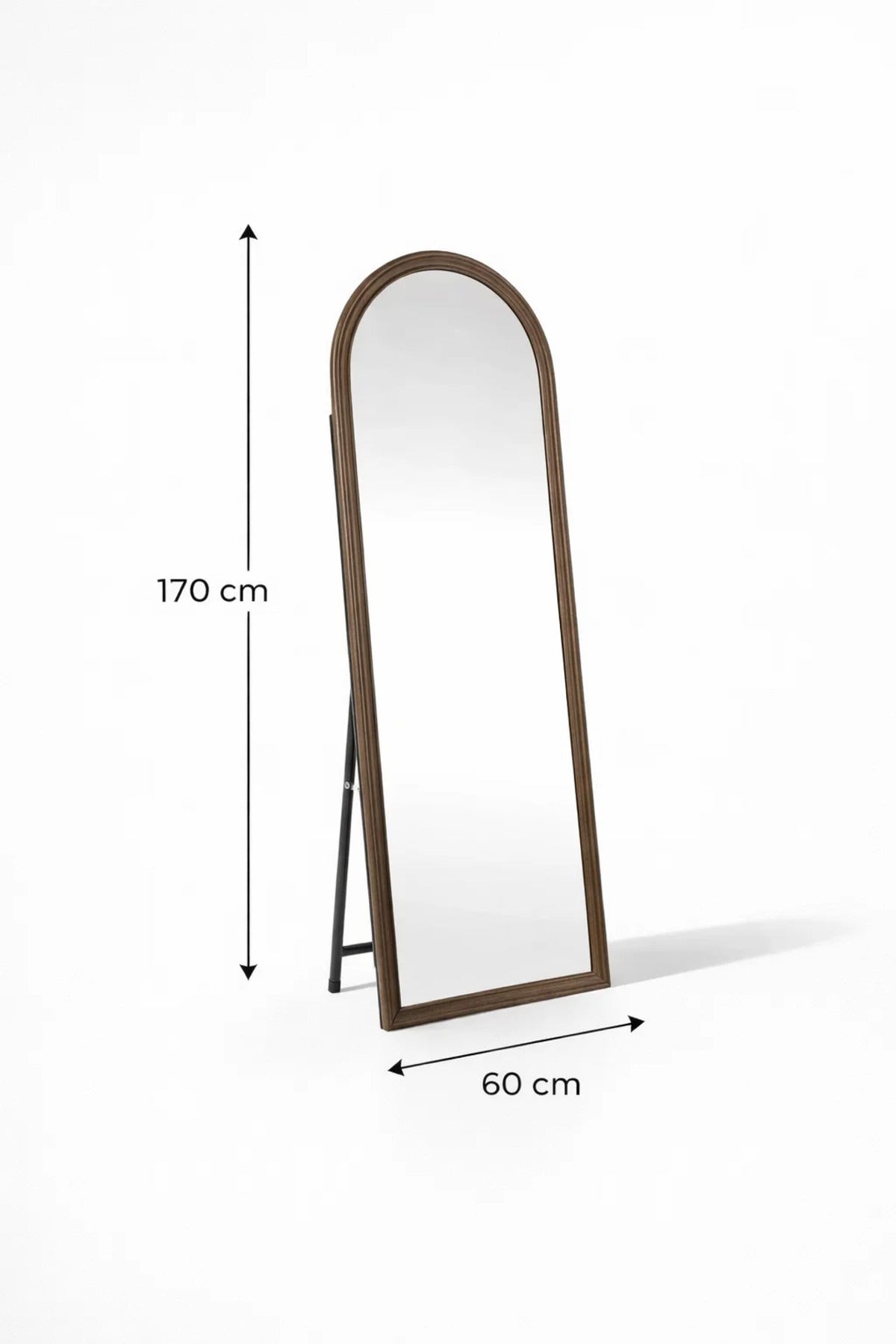 Brown Wooden Frame Arch Standing Mirror 170x60cm Full Length Floor brown wooden frame