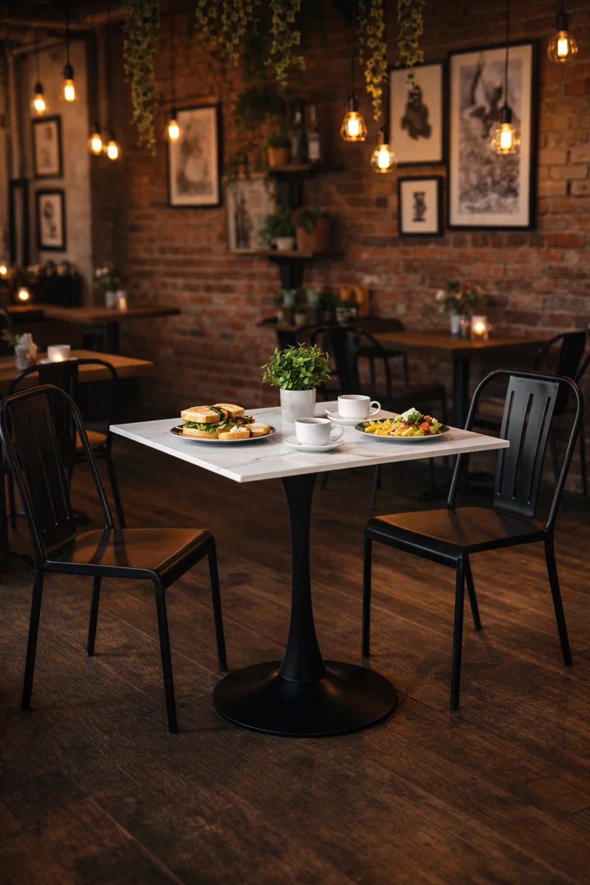 Modern White Marble Dining Table (70*70*75 cm)