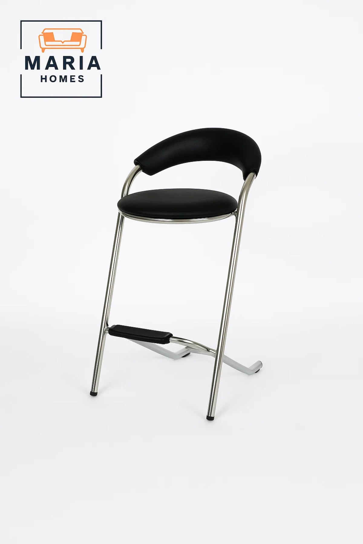 Modern High Chair with Chrome Frame and Footrest