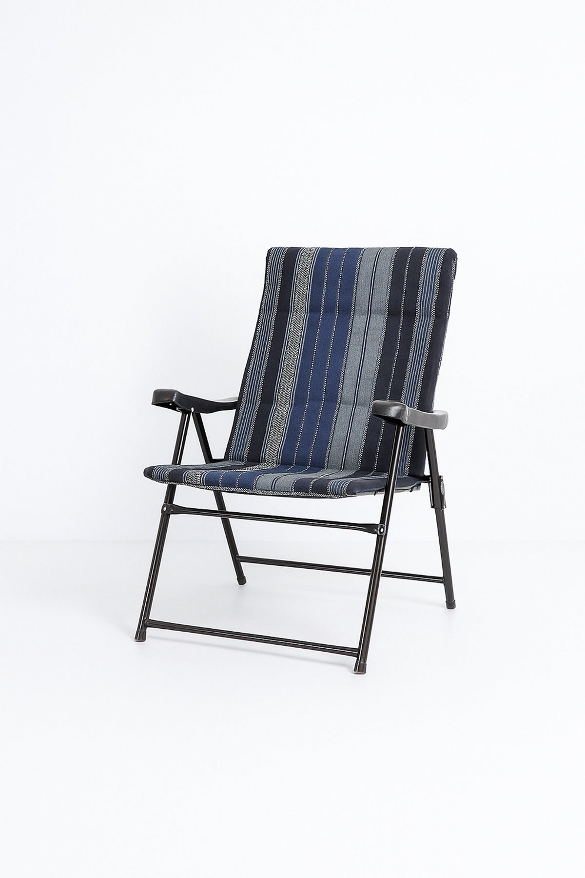 Blue Reclining Folding Chair Ð Comfortable Fabric Armchair with Metal Frame for Indoor & Outdoor Use