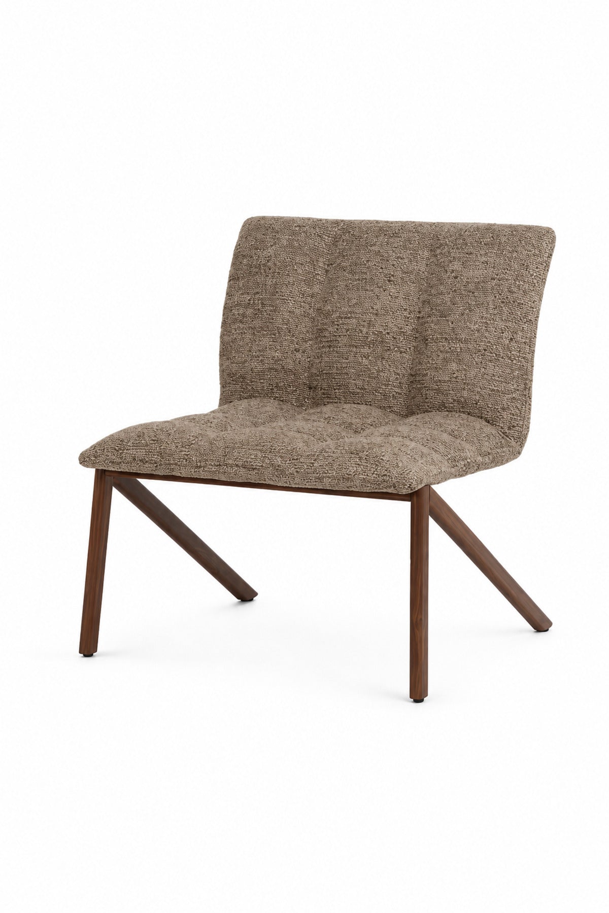 Modern Accent Lounge Chair with Wood Print Legs Upholstered Fabric Occasional Chair for Living Room, Bedroom & Reception Area Coffee Beige