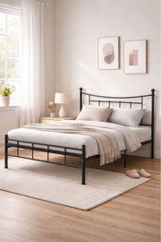 Black Metal Bed Frame with Curved Headboard black metal bed / Base