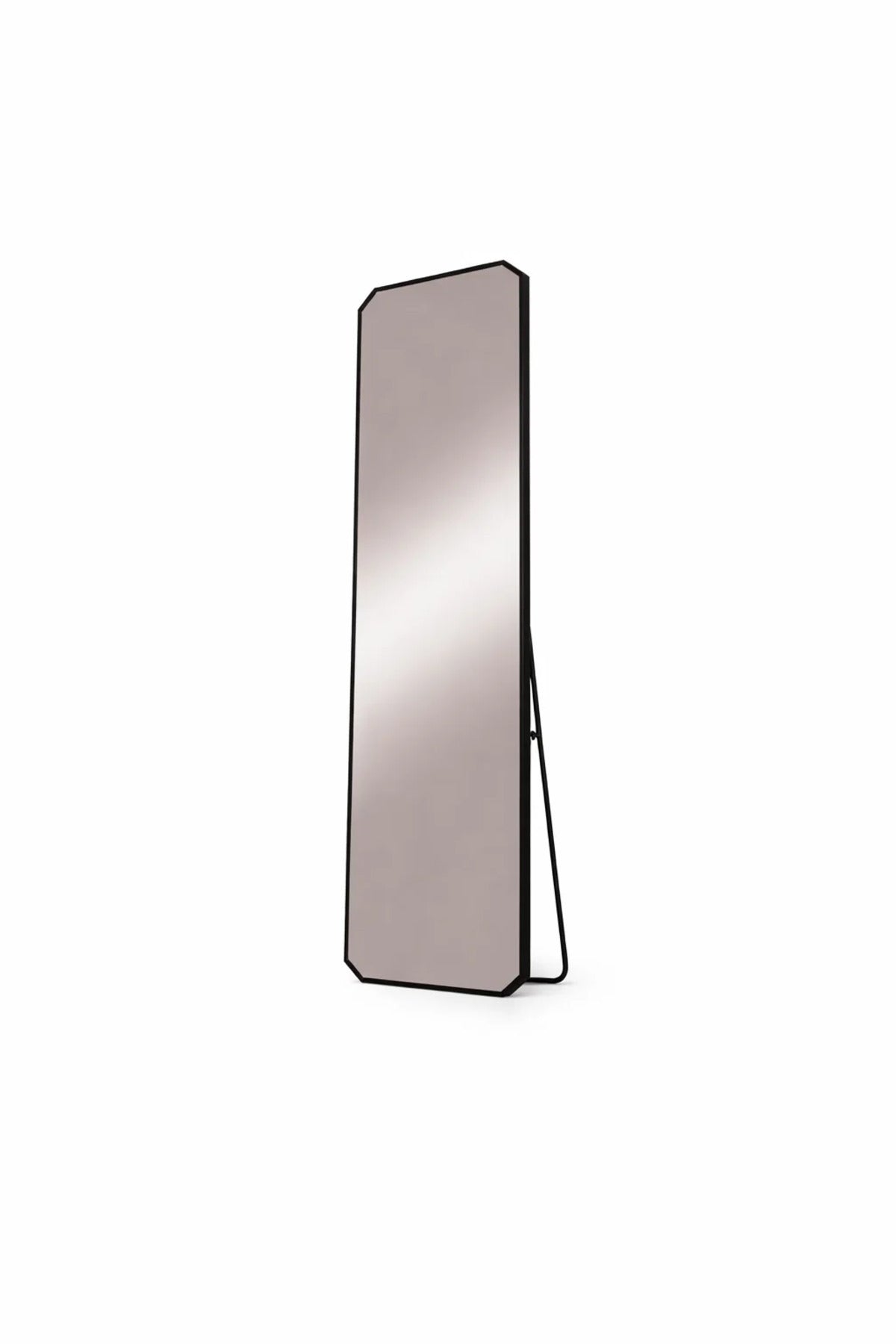 Black Aluminum Floor Mirror Full Length Standing Break Resistant 160x40cm Modern Home Bedroom Design