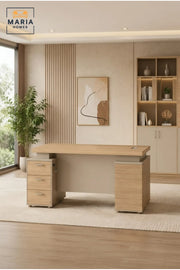 Executive Office Desk with 3 Drawer Lockable Pedestal √ê Modern Computer Workstation Table