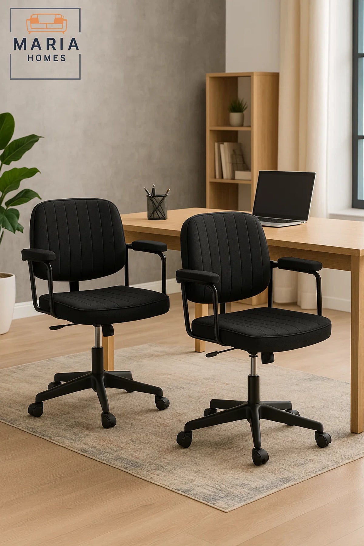 Compact Black Office Chair with Padded Seat and Backrest Ð Ideal for Home or Study Desk Use