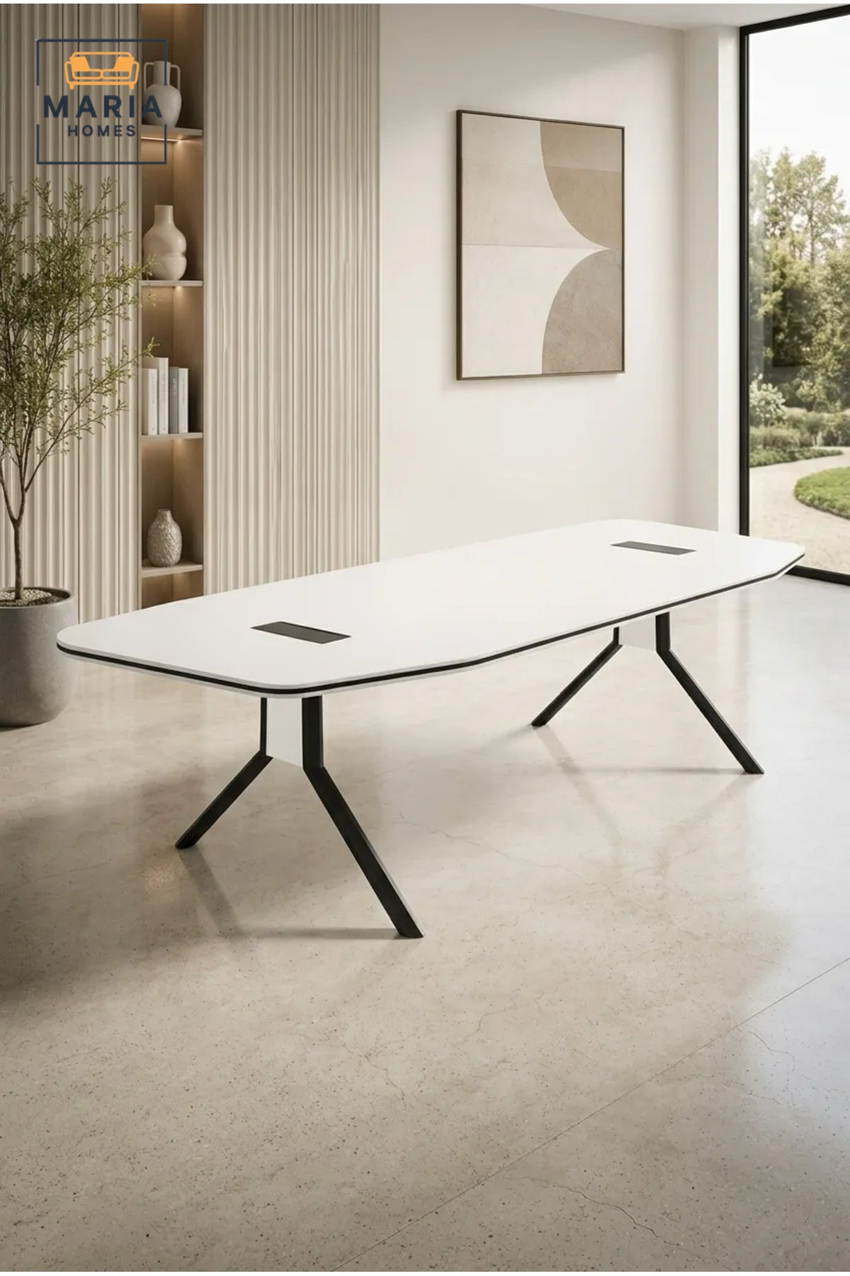 Modern Conference Table with Cable Management √ê Executive Meeting Room Table for Office & Boardroom