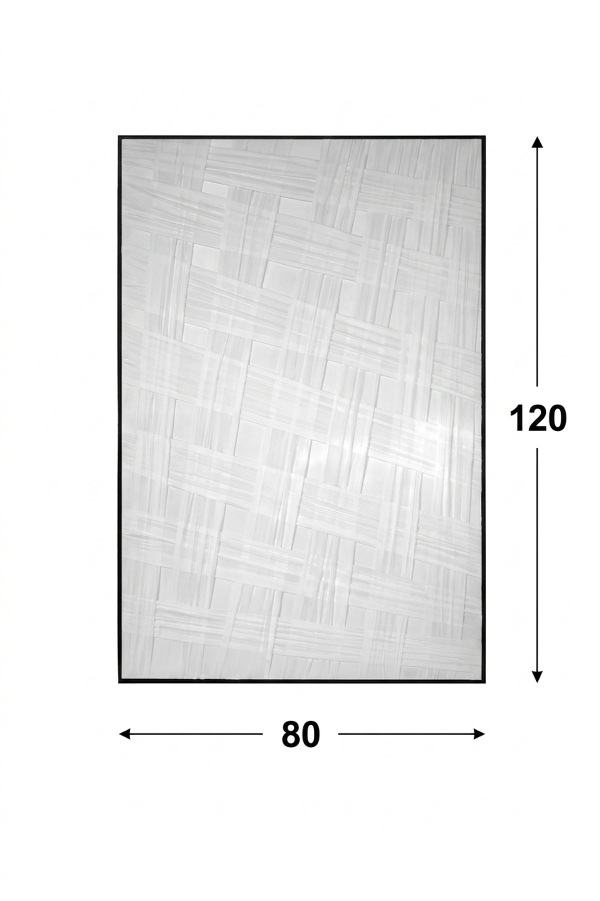 White Woven Texture Abstract Wall Art with Black Frame √ê Modern Minimalist Decorative Artwork