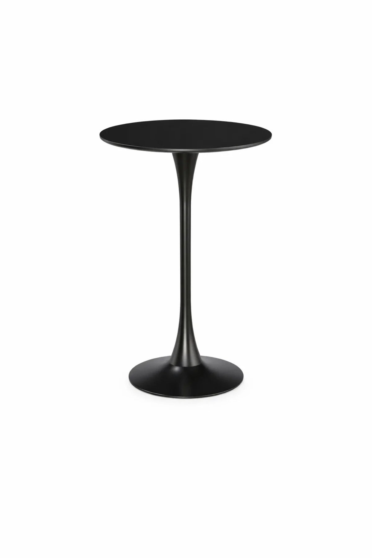 Round Bar Table √ê Modern Black Pedestal Pub Table, 103cm High Bistro Cocktail Table for Home, Caf≈Ω & Restaurant