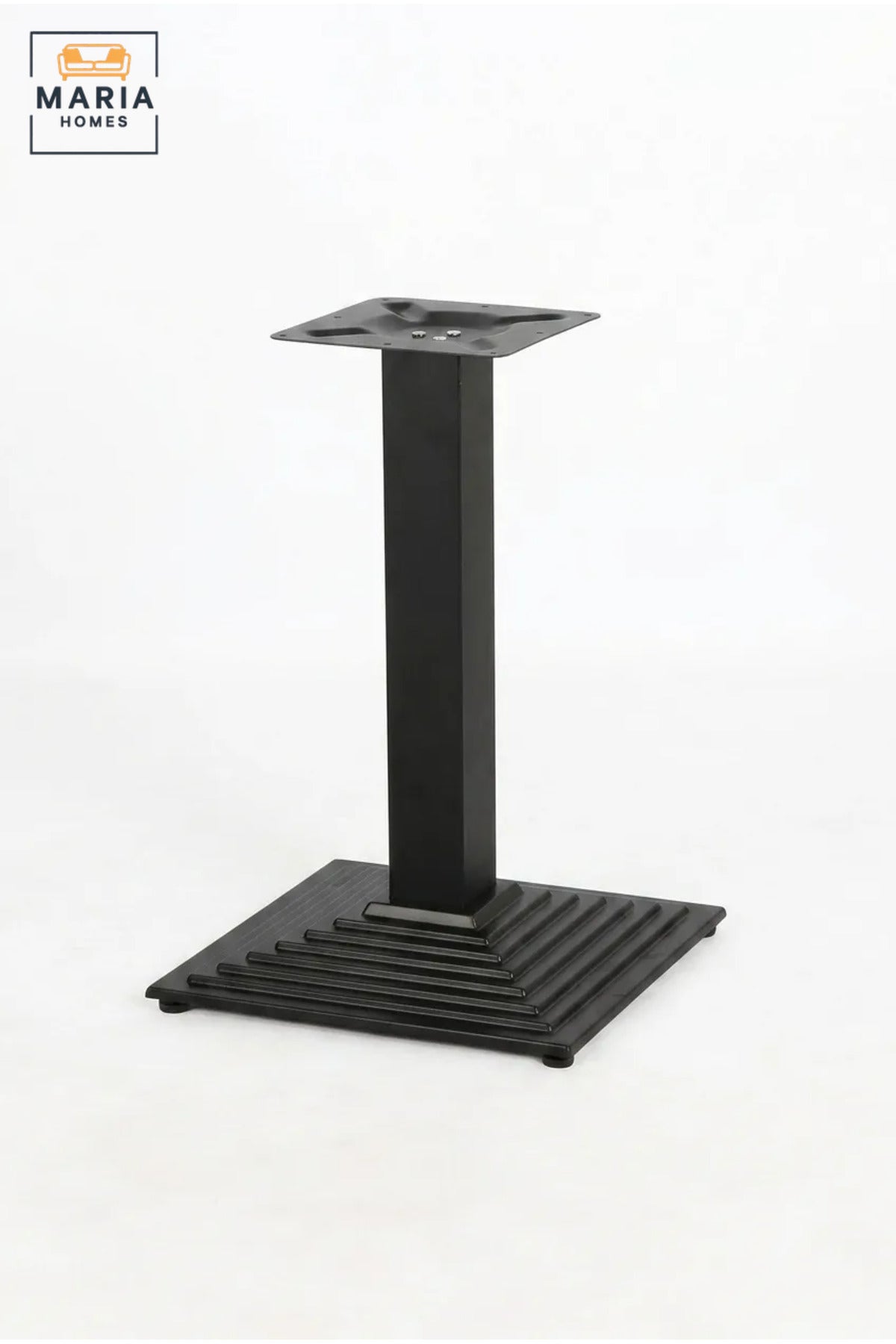 74 cm Metal Pedestal Table Base with Square Floor Plate and Top Mounting Bracket, Heavy-Duty Support Stand for Dining, Café and Restaurant Tables
