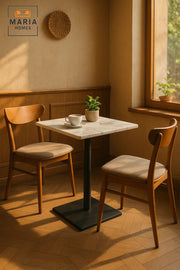 White Marble Square Dining Table Ð Modern CafŽ, Restaurant, Office & Home Furniture Use 60_60 cm